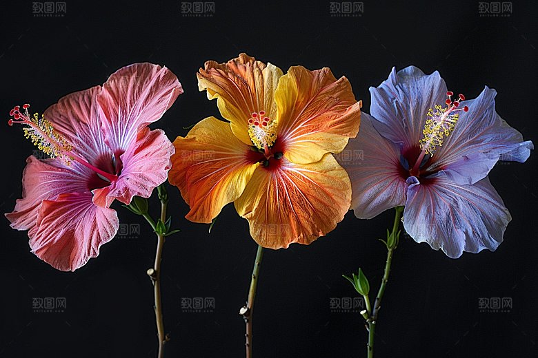 木槿花植物花卉摄影图