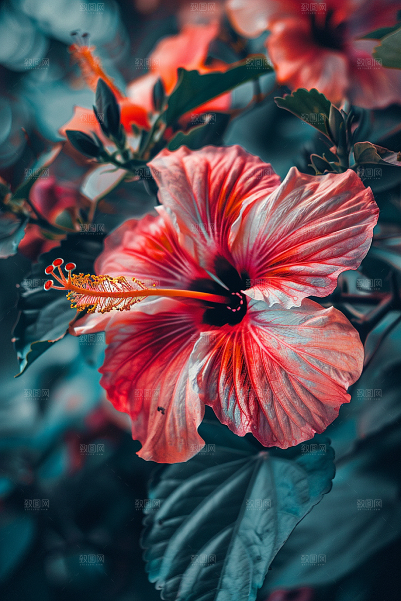木槿花自然花朵摄影图