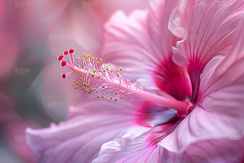 木槿花夏天彩色摄影图