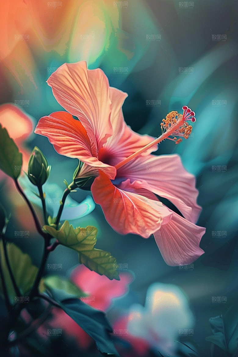 木槿花夏季木棉摄影图