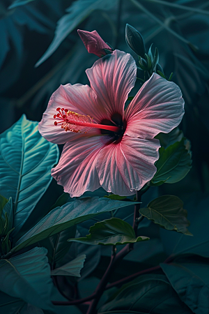木槿花夏季清新摄影图