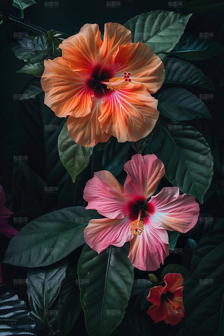 木槿花高清夏天摄影图