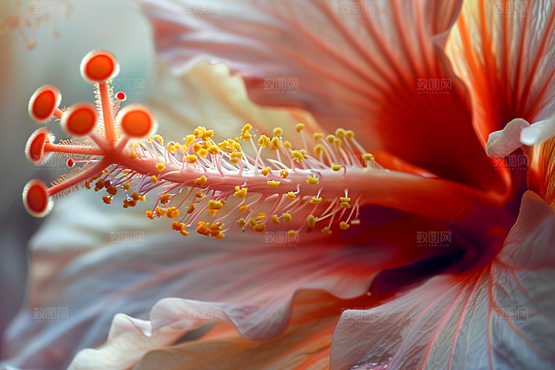 木槿花自然彩色摄影图