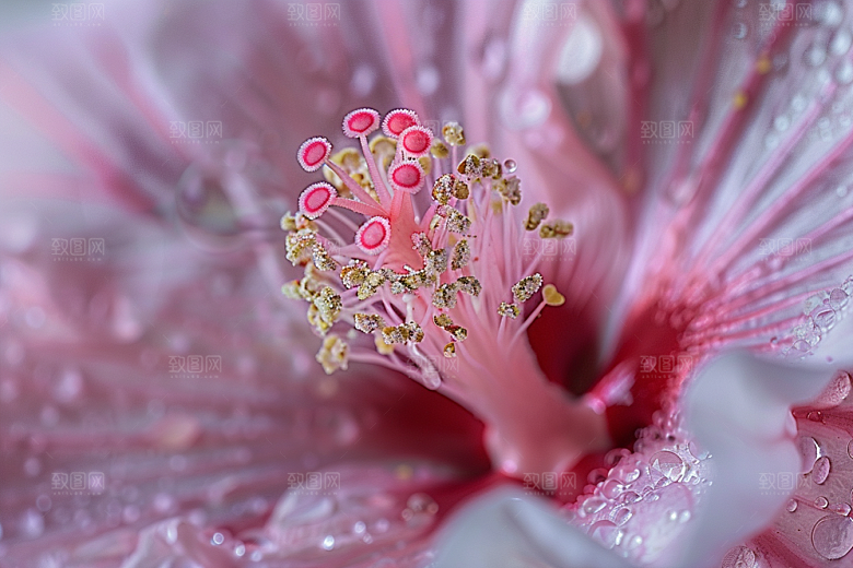 木槿花清新花朵摄影图
