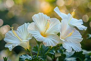 木槿花夏季花朵摄影图