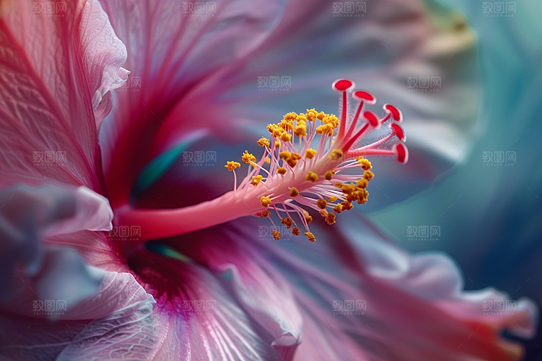 木槿花夏季花朵摄影图