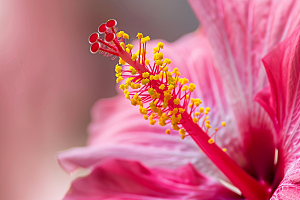 木槿花夏天花卉摄影图