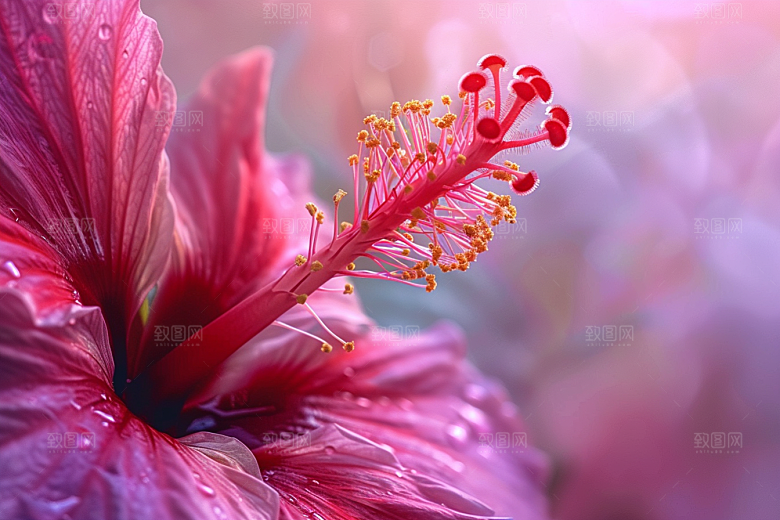 木槿花夏季唯美摄影图