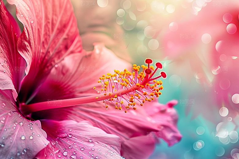 木槿花唯美花朵摄影图