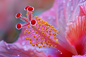 木槿花唯美夏季摄影图