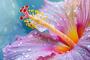 木槿花花朵夏季摄影图