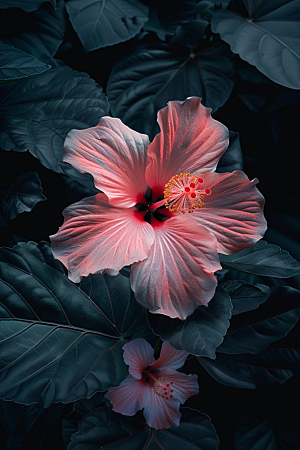 木槿花唯美花卉摄影图