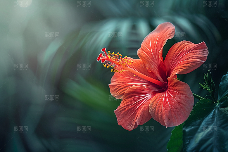 木槿花彩色高清摄影图