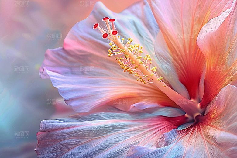 木槿花清新花卉摄影图