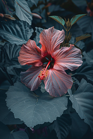 木槿花花卉清新摄影图