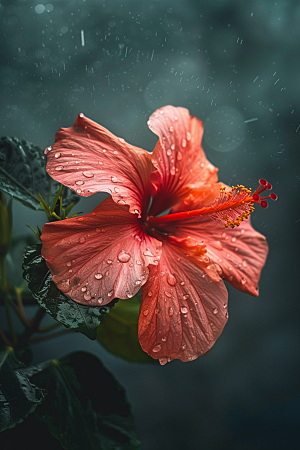 木槿花植物高清摄影图