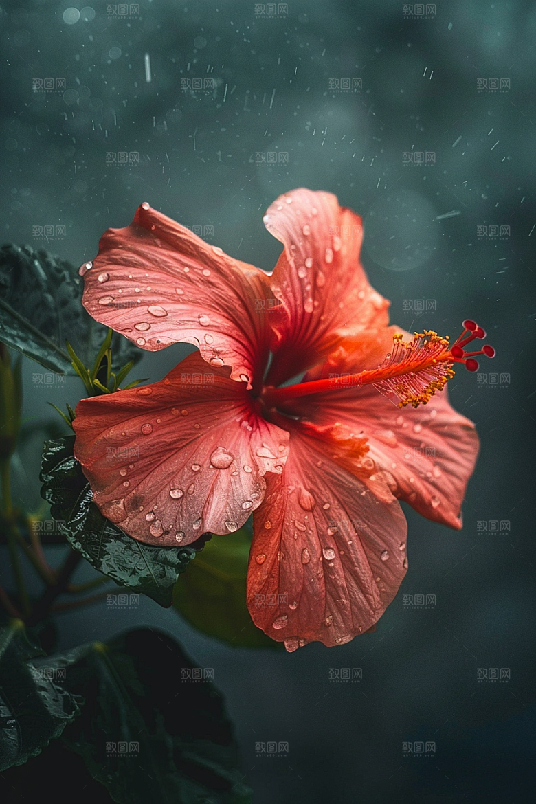 木槿花植物高清摄影图