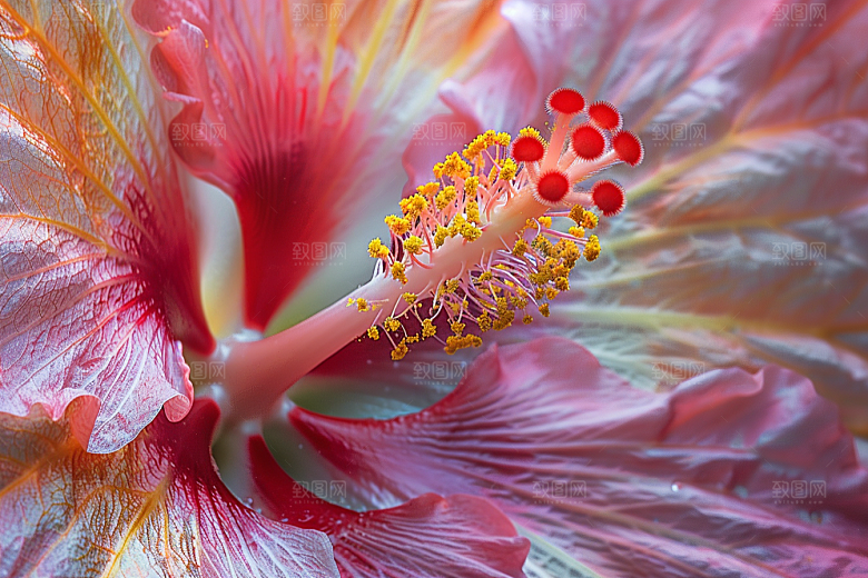 木槿花花朵花卉摄影图