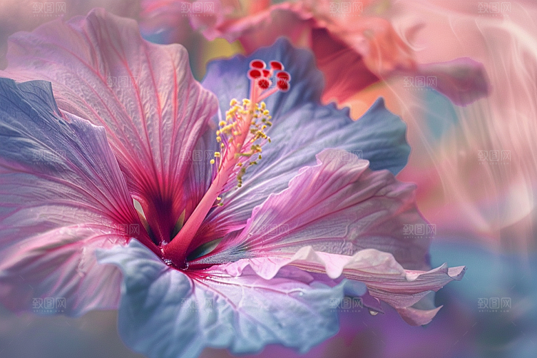 木槿花彩色高清摄影图