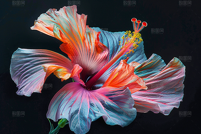 木槿花植物花卉摄影图