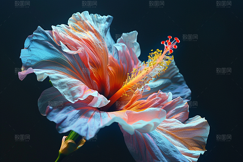 木槿花花朵清新摄影图