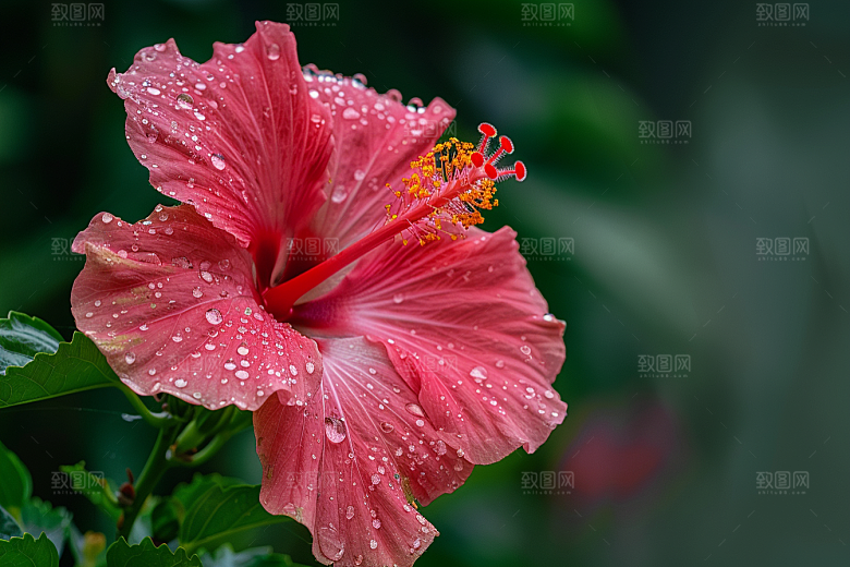 木槿花唯美清新摄影图