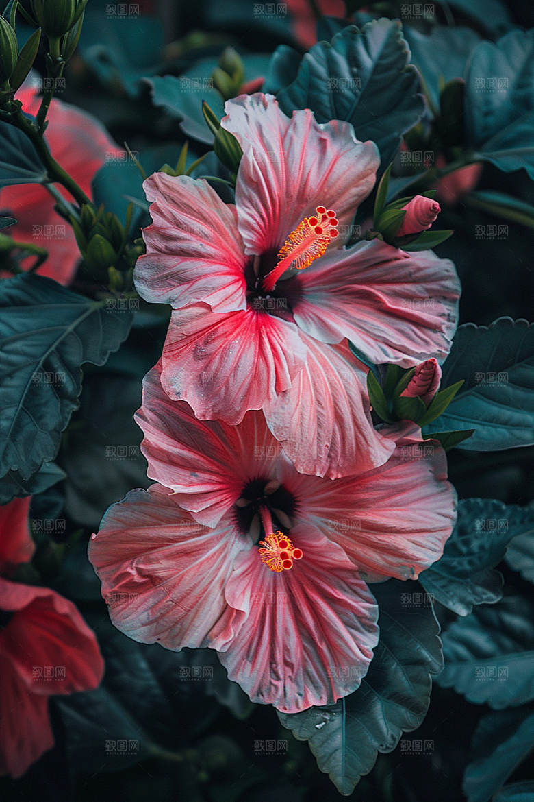 木槿花夏季高清摄影图