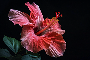 木槿花植物花朵摄影图