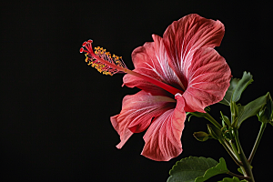 木槿花花卉彩色摄影图