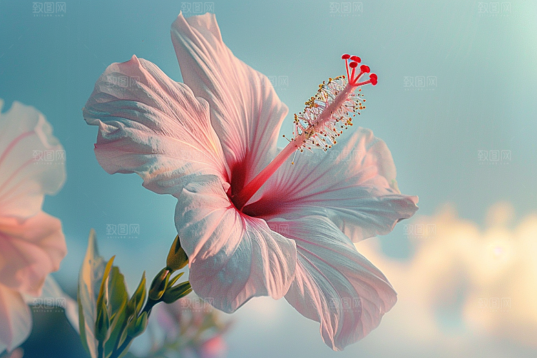 木槿花花朵植物摄影图