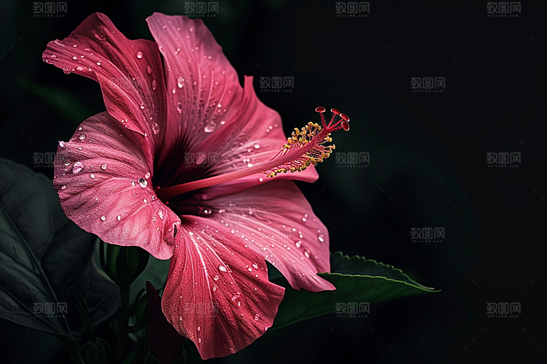木槿花清新花卉摄影图
