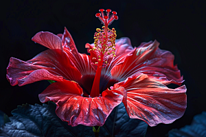 木槿花夏天自然摄影图