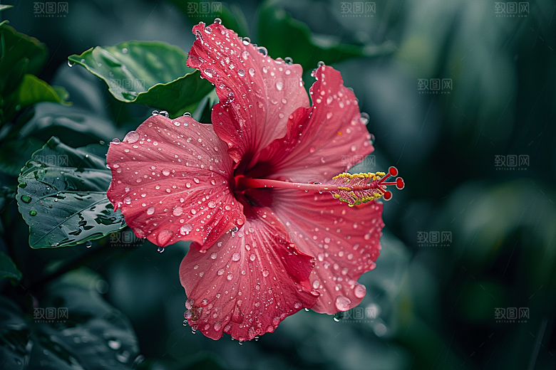 木槿花自然花朵摄影图