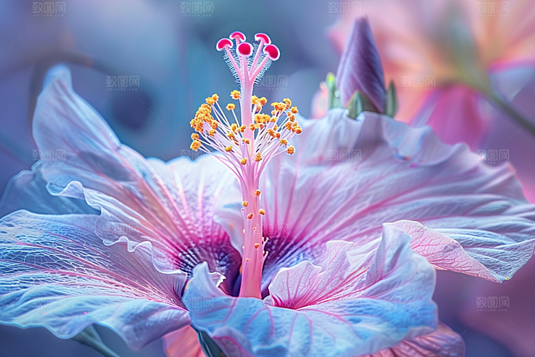 木槿花夏季彩色摄影图