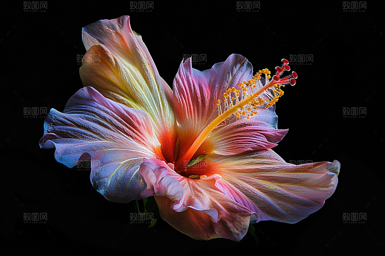 木槿花夏天花朵摄影图