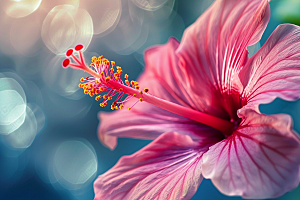 木槿花清新自然摄影图