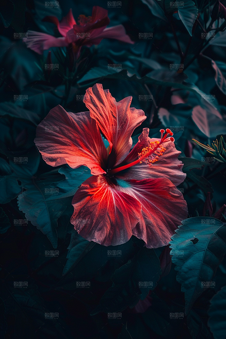 木槿花木棉夏天摄影图