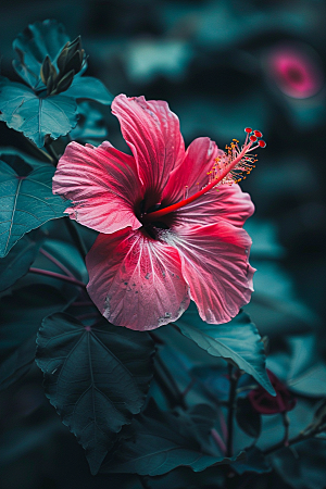 木槿花花卉花朵摄影图