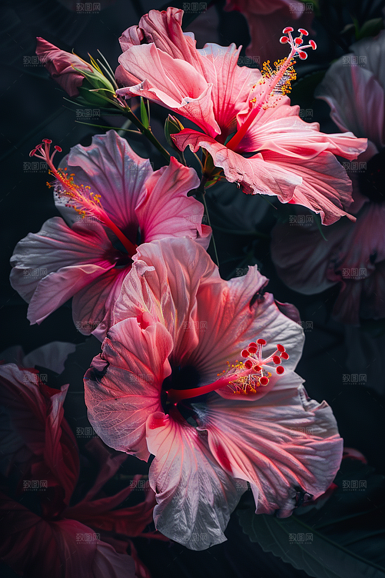 木槿花花朵植物摄影图