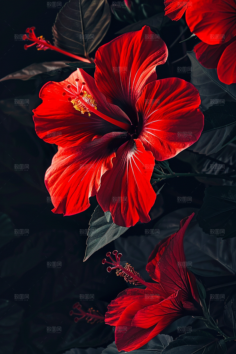 木槿花夏天植物摄影图
