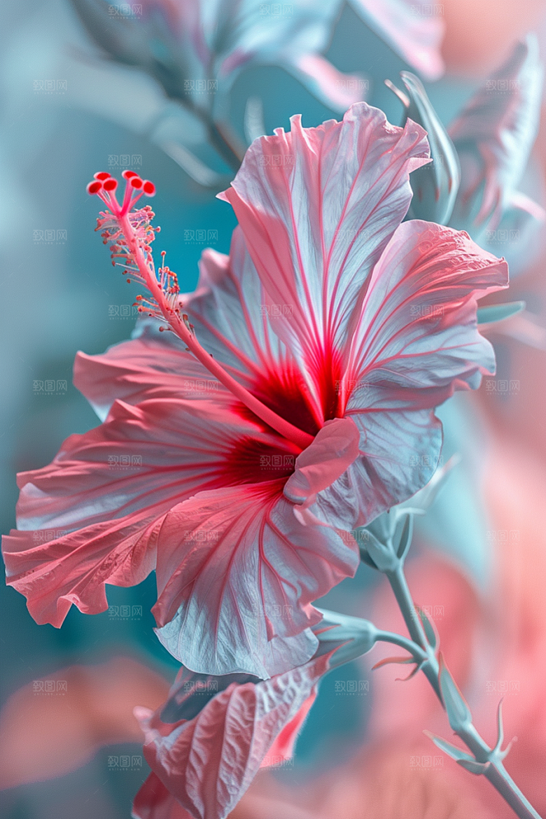 木槿花夏季自然摄影图