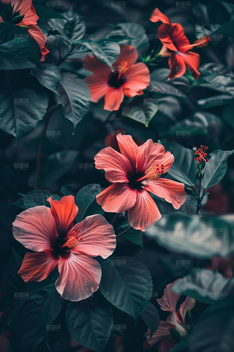 木槿花夏天自然摄影图