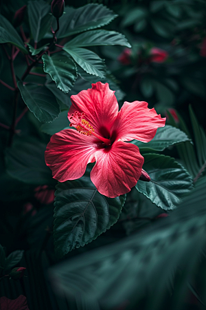 木槿花花朵自然摄影图