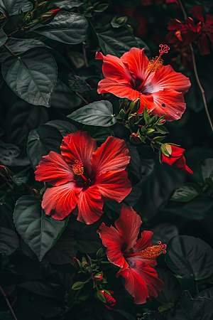 木槿花唯美夏季摄影图