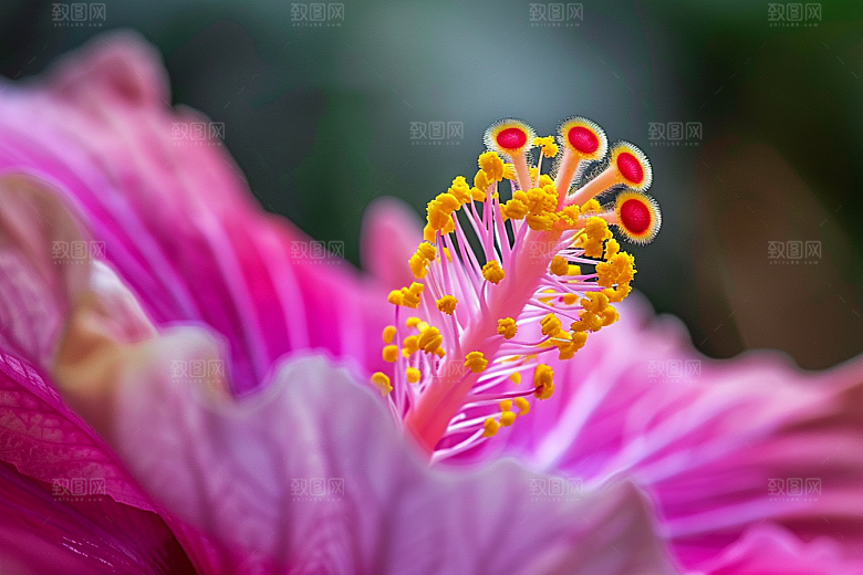木槿花花卉彩色摄影图