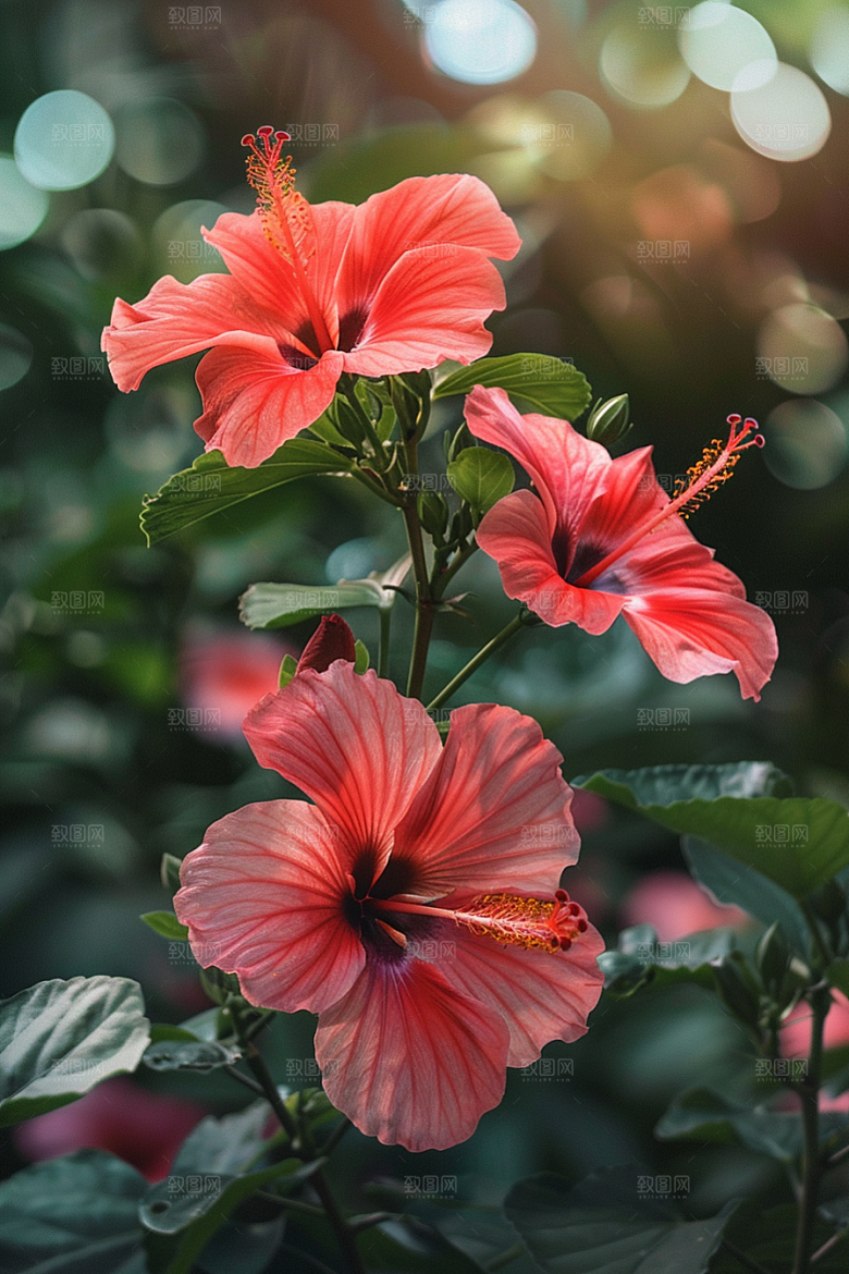 木槿花花朵花卉摄影图