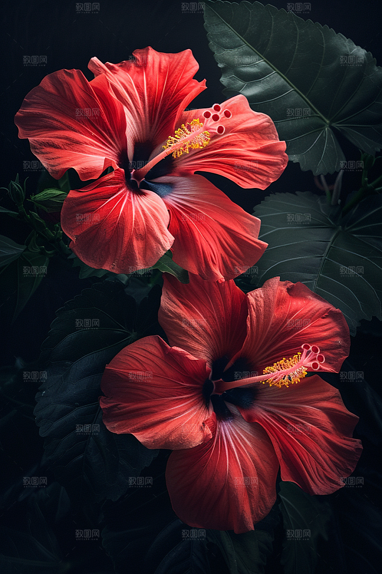 木槿花花朵清新摄影图