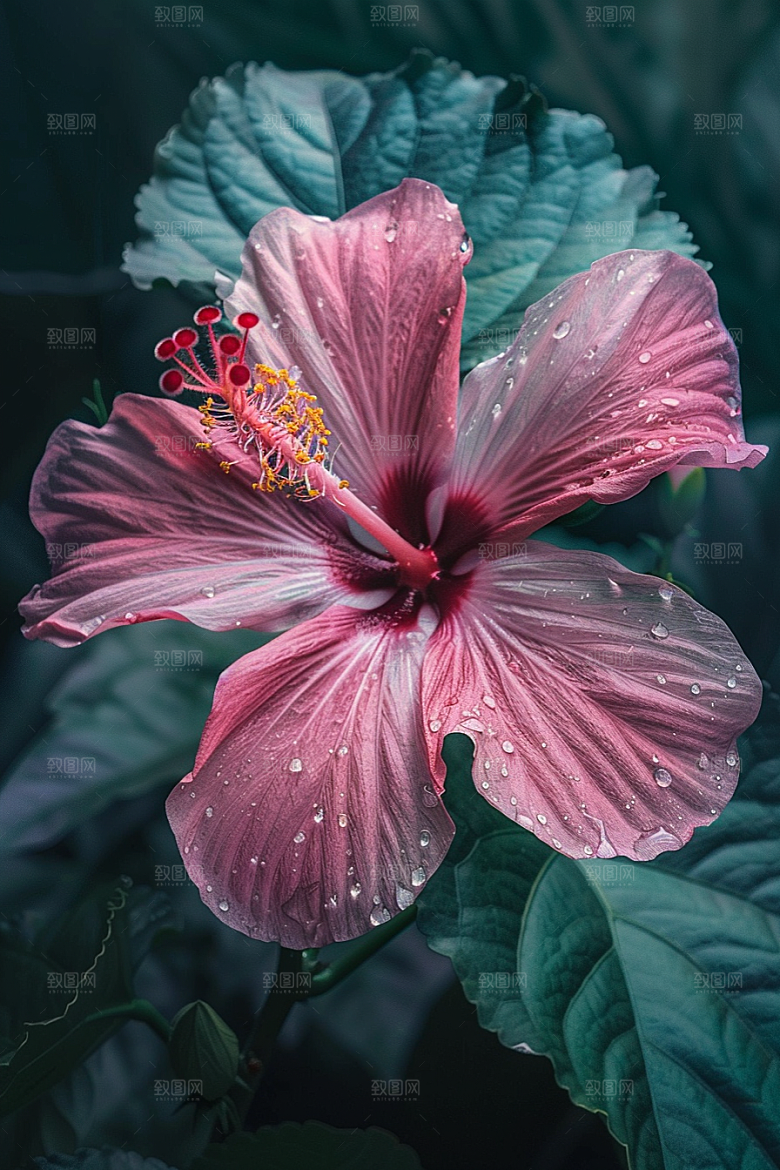 木槿花清新唯美摄影图