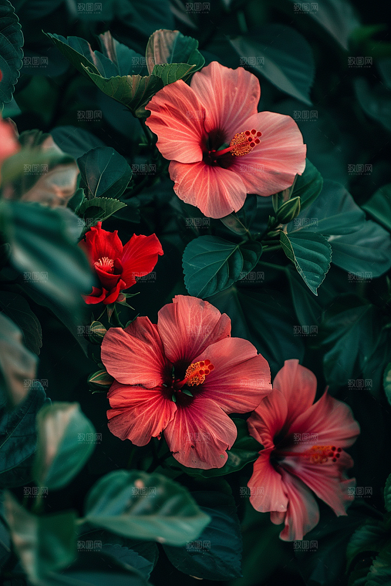 木槿花花卉唯美摄影图