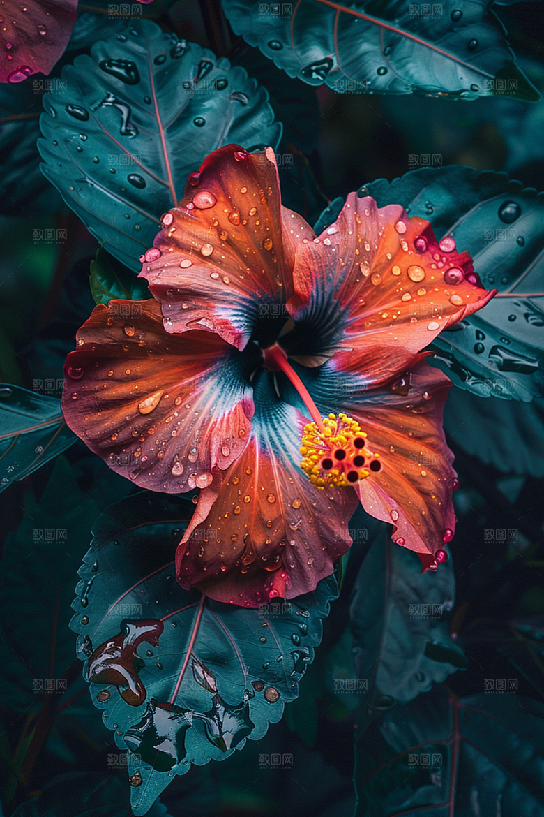 木槿花木棉夏季摄影图